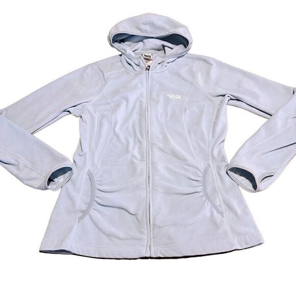 The North Face Jacket Womens Blue Fleece Full Zip Fleece TKA 100 Thumb Holes M - Picture 1 of 11